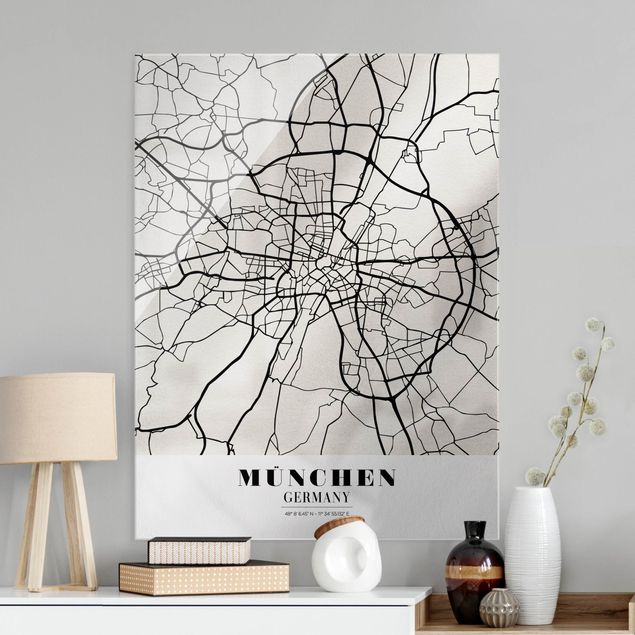 Wanddeko Flur Stadtplan München - Klassik