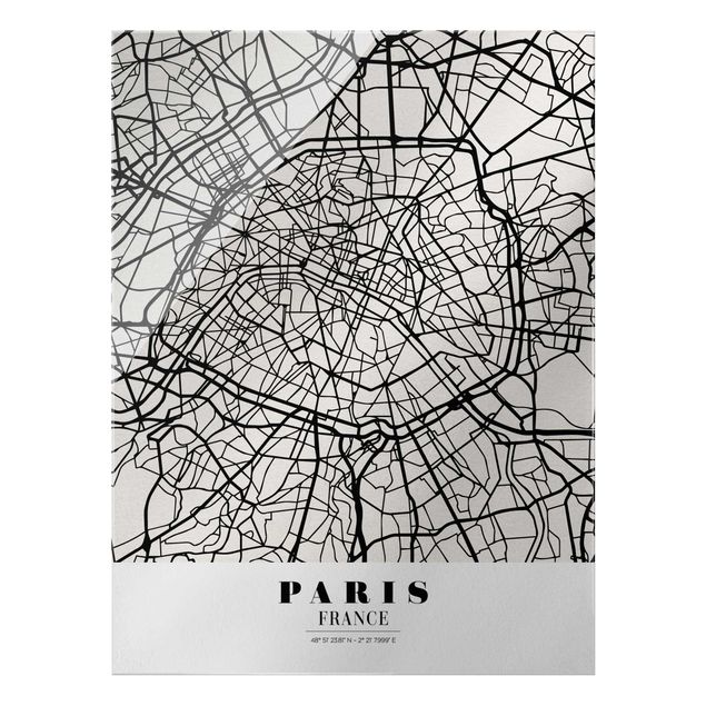 Wanddeko Büro Stadtplan Paris - Klassik