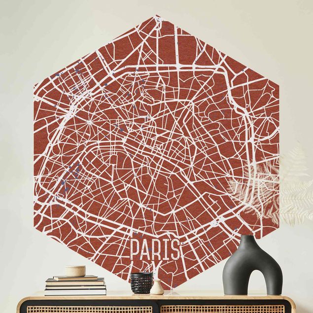 Tapete Paris Stadtplan Paris - Retro