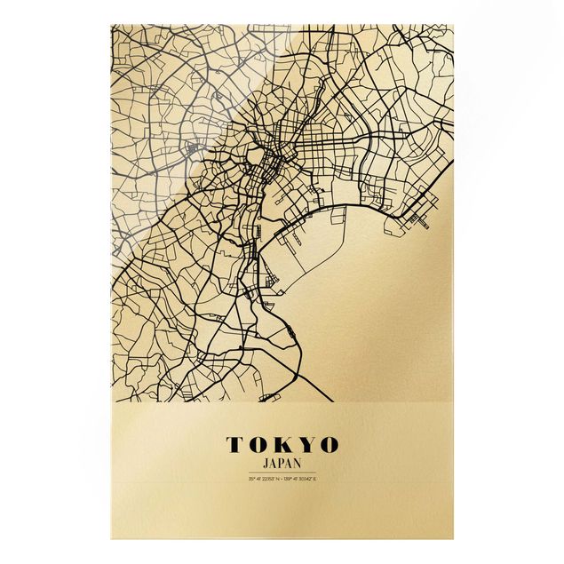 Wanddeko Treppenhaus Stadtplan Tokyo - Klassik