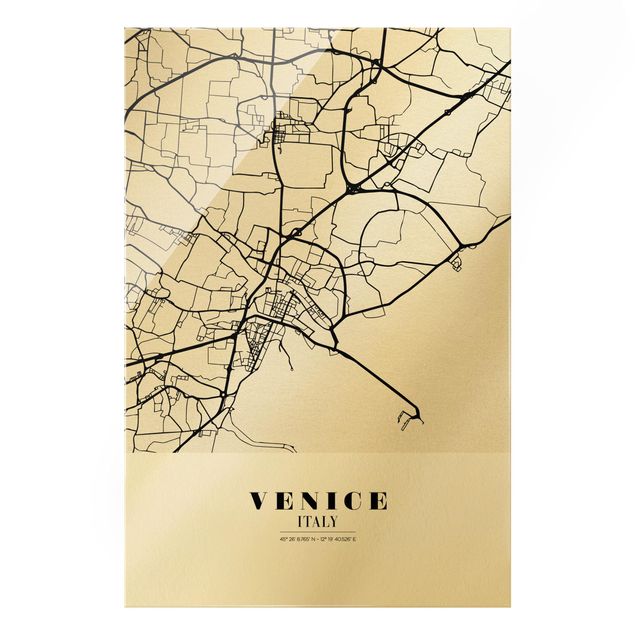 Wanddeko Jugendzimmer Stadtplan Venedig - Klassik