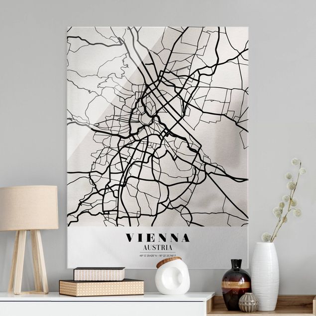 Wanddeko Flur Stadtplan Vienna - Klassik