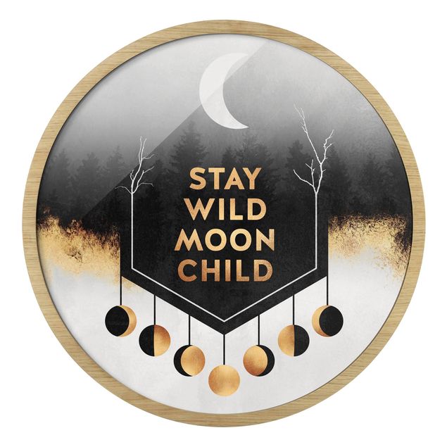 Wanddeko schwarz-weiß Stay Wild Moon Child