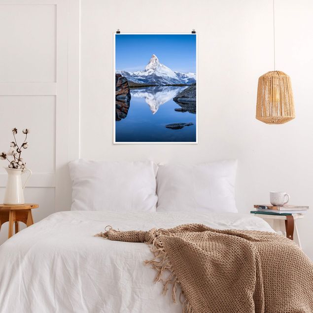 Wanddeko Schlafzimmer Stellisee vor dem Matterhorn