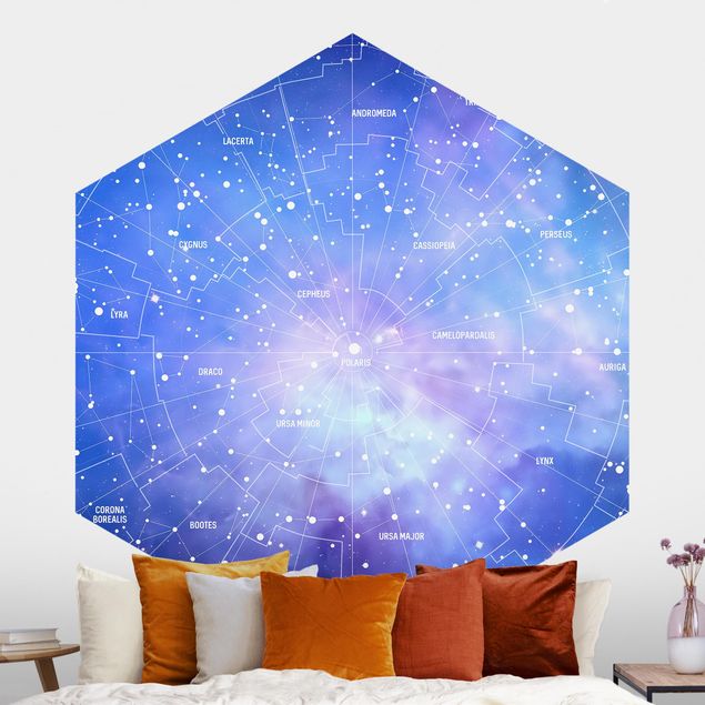 Wanddeko Schlafzimmer Sternbild Himmelkarte