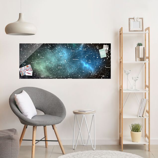Wanddeko Schlafzimmer Sternbilder Karte Galaxienebel