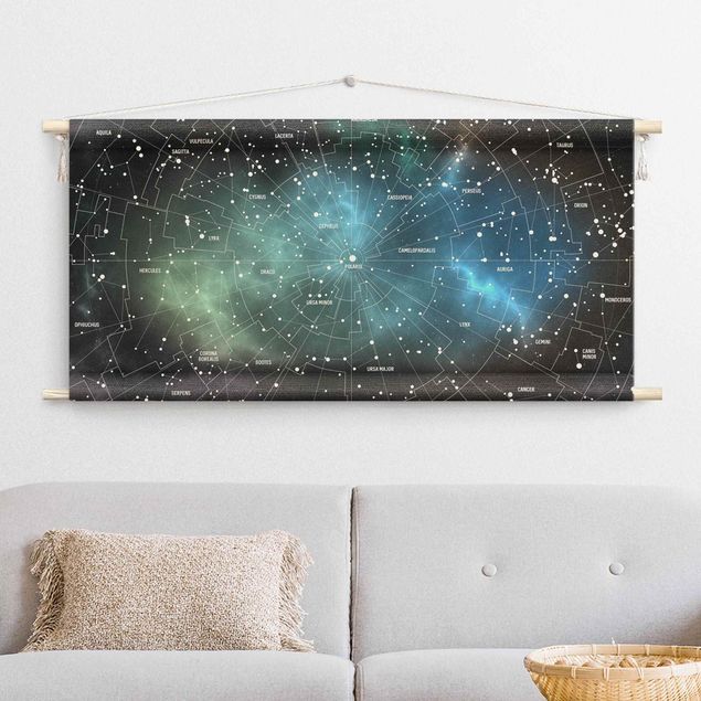 Deko Himmel Sternbilder Karte Galaxienebel