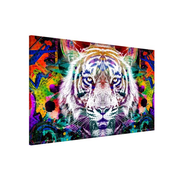 Wanddeko bunt Street Art Tiger