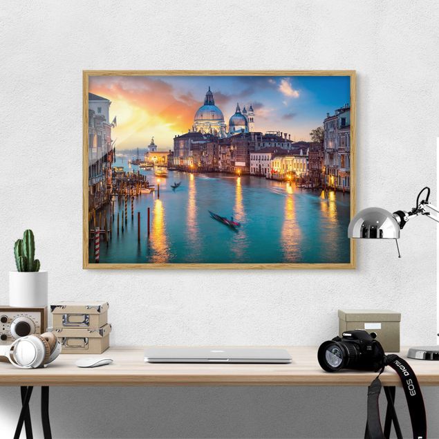Strandbilder mit Rahmen Sunset in Venice