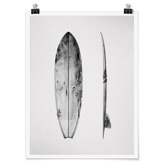 Wanddeko Treppenhaus Surfboard