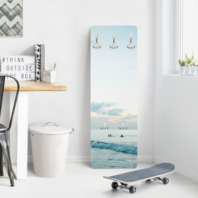 Wanddeko Büro Surfer in pastellblauem Meer