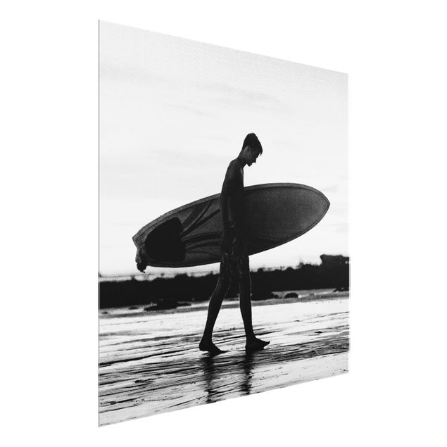 Wanddeko Treppenhaus Surferboy im Schattenprofil
