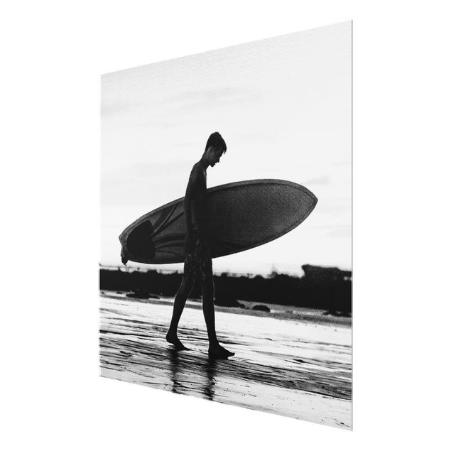 Wanddeko über Bett Surferboy im Schattenprofil