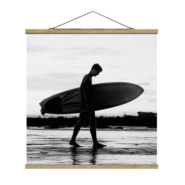 Wanddeko Treppenhaus Surferboy im Schattenprofil