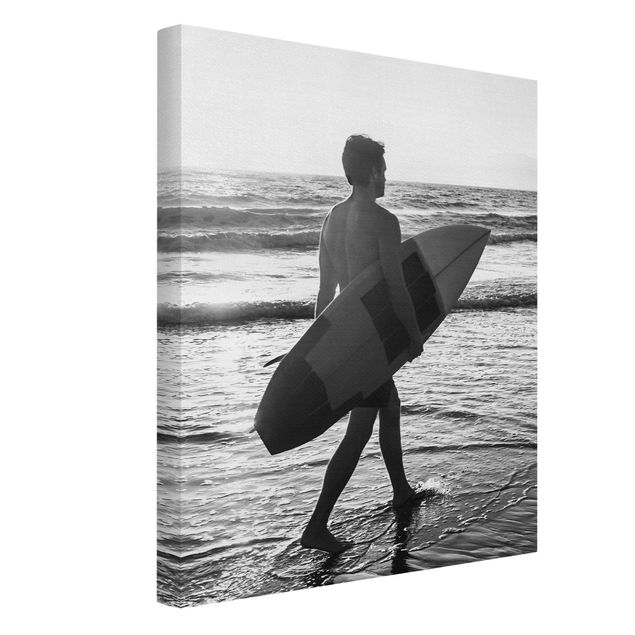 Wanddeko Büro Surferboy im Sonnenuntergang