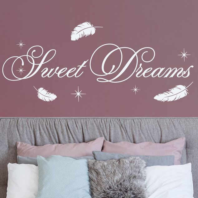 Wanddeko Babyzimmer Sweet Dreams Federn und Sterne