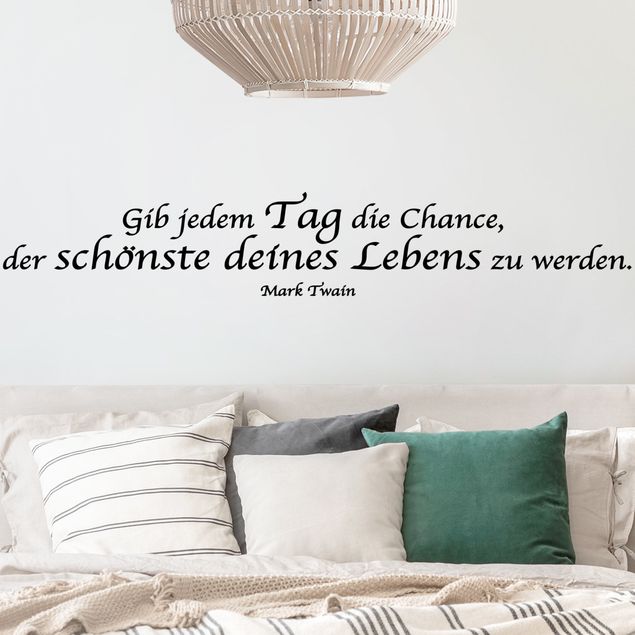 Wanddeko Wohnzimmer Tag deines Lebens Zitat von Mark Twain