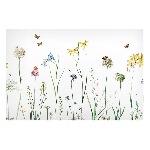 Deko Blume Tanzende Schmetterlinge auf Wildblumen