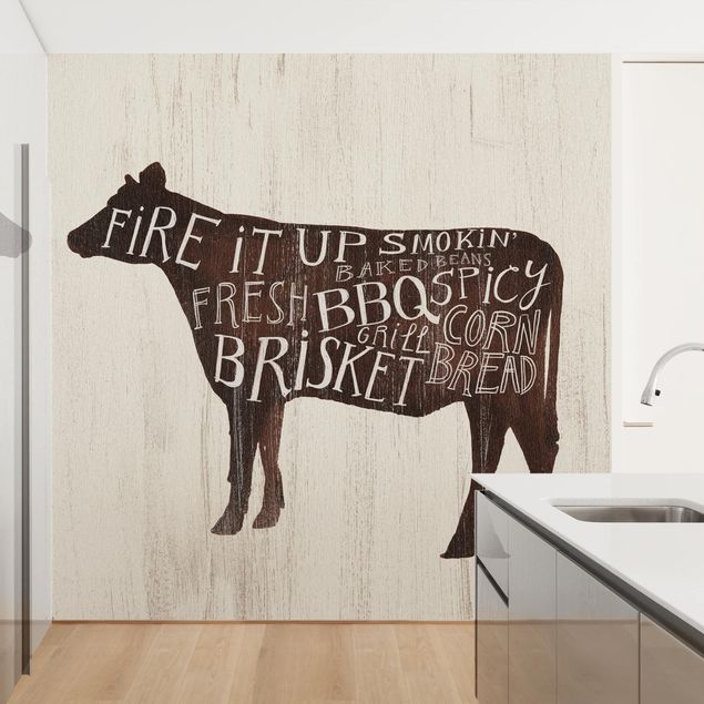 Wanddeko Büro Bauernhof BBQ - Kuh