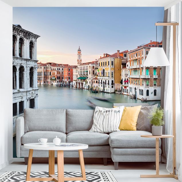 Wanddeko blau Canale Grande Blick von der Rialtobrücke Venedig