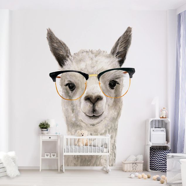 Kinderzimmer Deko Hippes Lama mit Brille I
