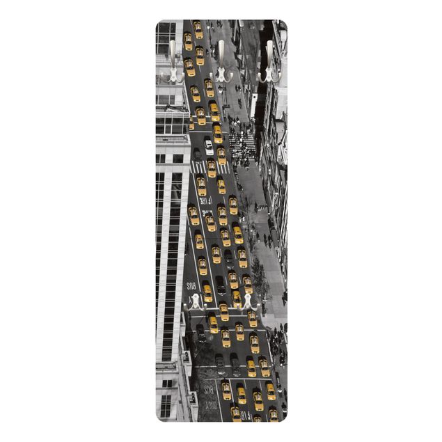 Wanddeko schwarz-weiß Taxiverkehr in Manhattan