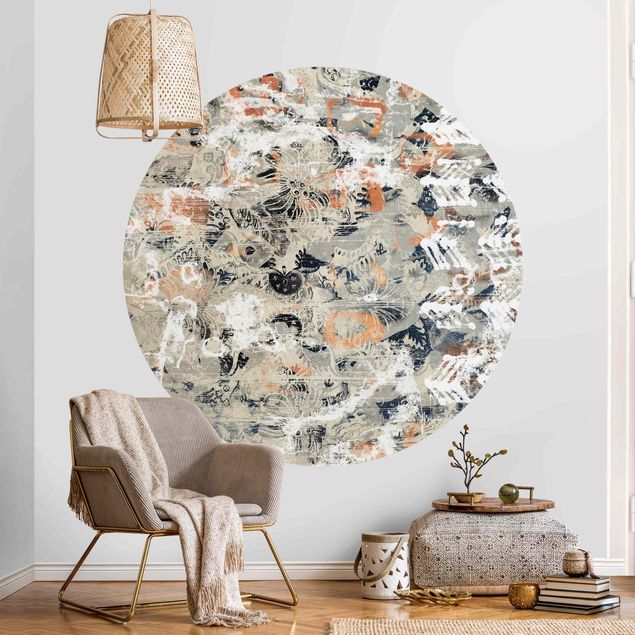 Wanddeko Wohnzimmer Terracotta Collage II