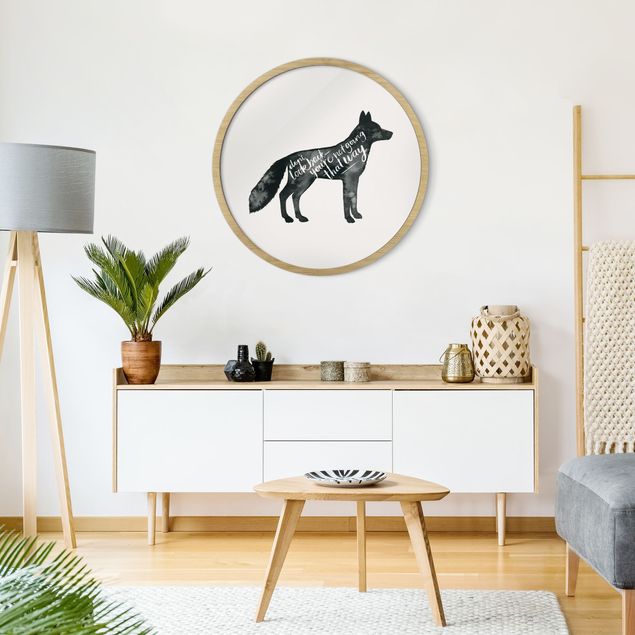 Wanddeko über Sofa Tiere mit Weisheit - Fuchs
