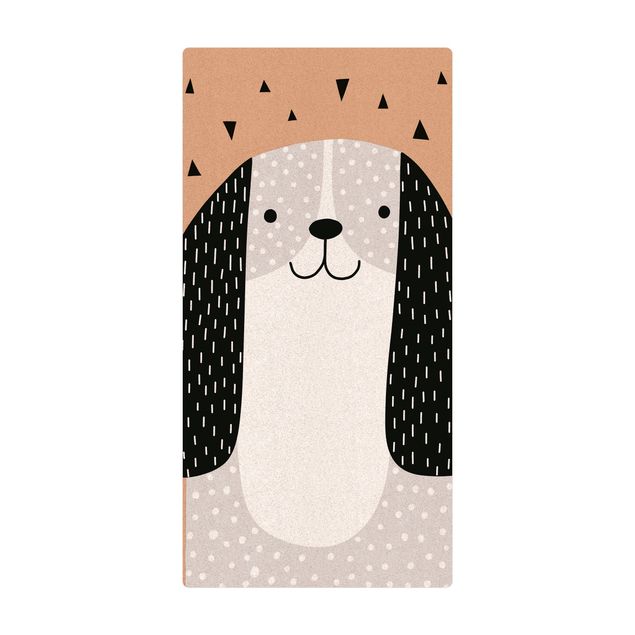 Wohndeko Illustration Tierpark mit Mustern - Hund