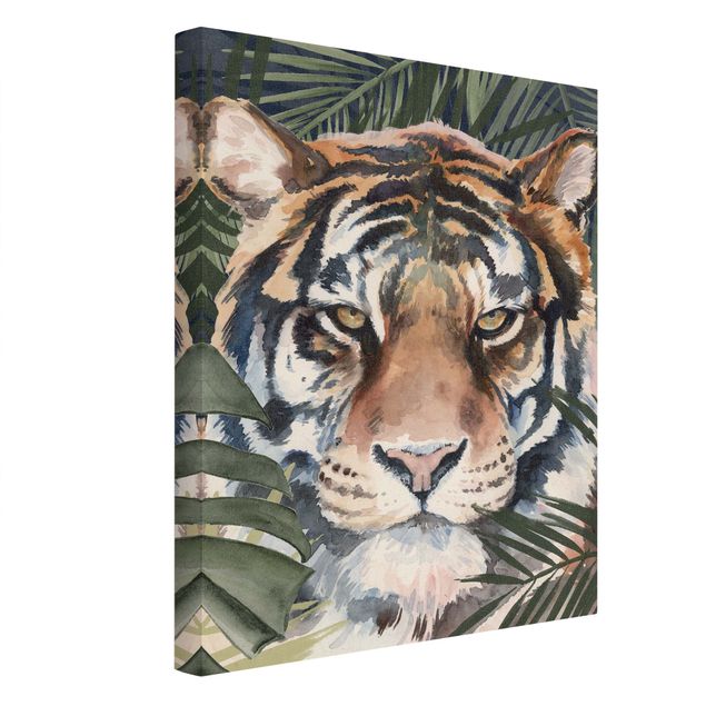 Wanddeko Esszimmer Tiger im Dschungel