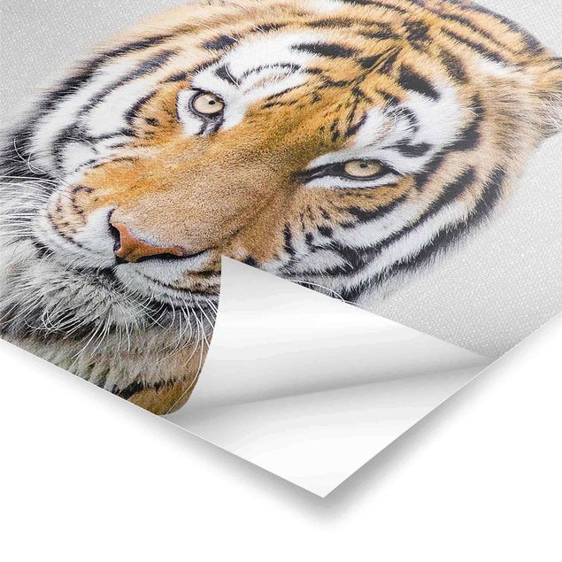 Wanddeko schwarz-weiß Tiger Tiago