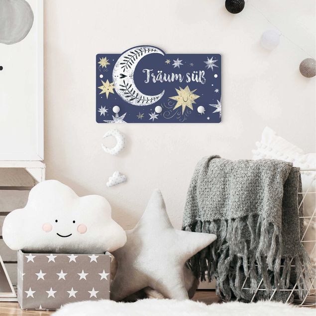 Wanddeko Büro Träum süß Mond und Sternen