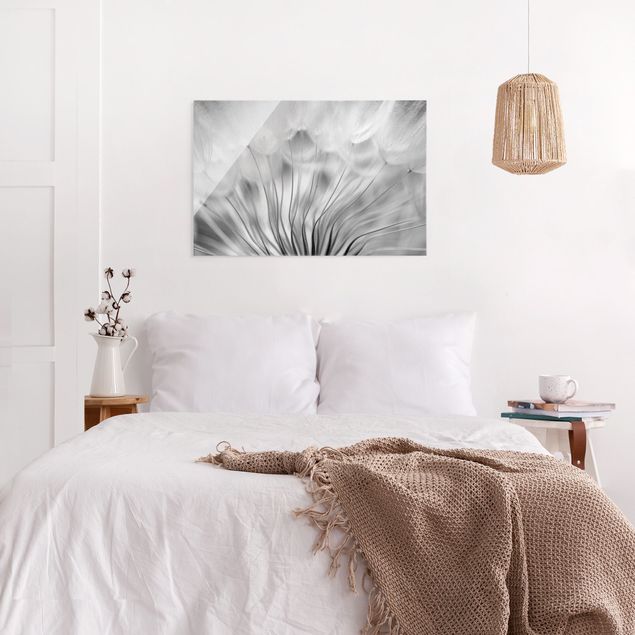 Wanddeko Esszimmer Traumhafte Pusteblume Schwarz-Weiß