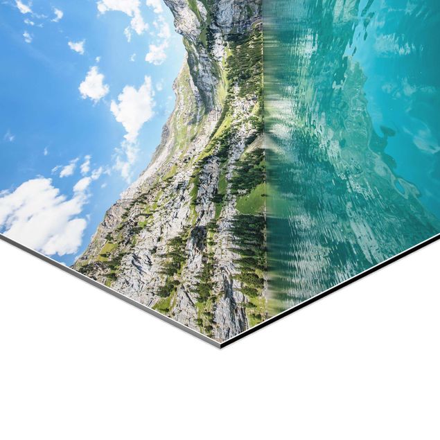 Wanddeko Treppenhaus Traumhafter Bergsee