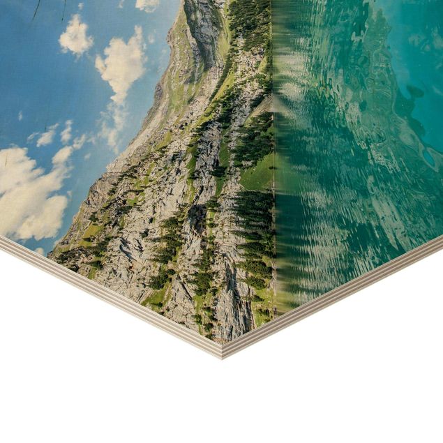 Wanddeko über Sofa Traumhafter Bergsee