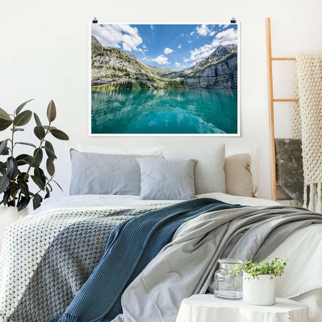 Wanddeko Schlafzimmer Traumhafter Bergsee
