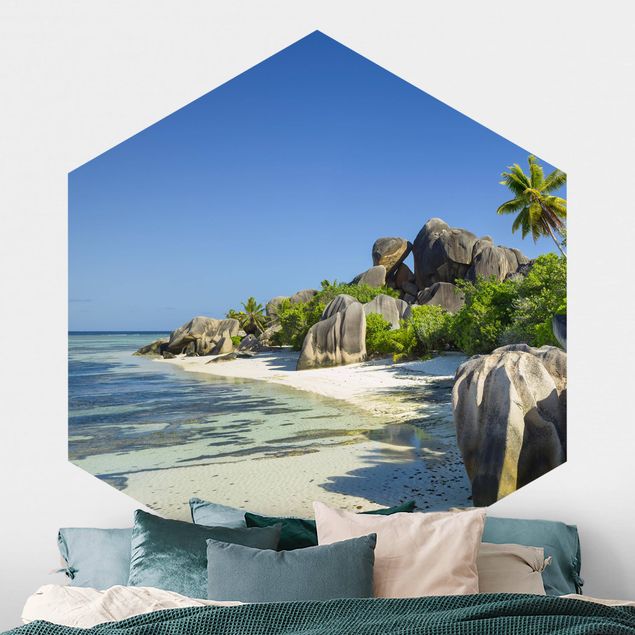 Wanddeko Schlafzimmer Traumstrand Seychellen