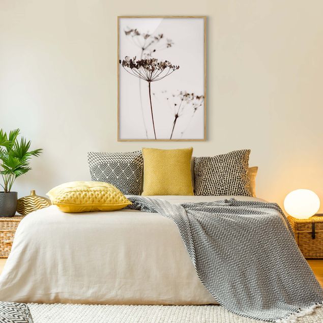 Wanddeko Schlafzimmer Trockenblume im Schatten