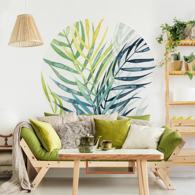 Wanddeko Botanik Tropisches Blattwerk - Palme