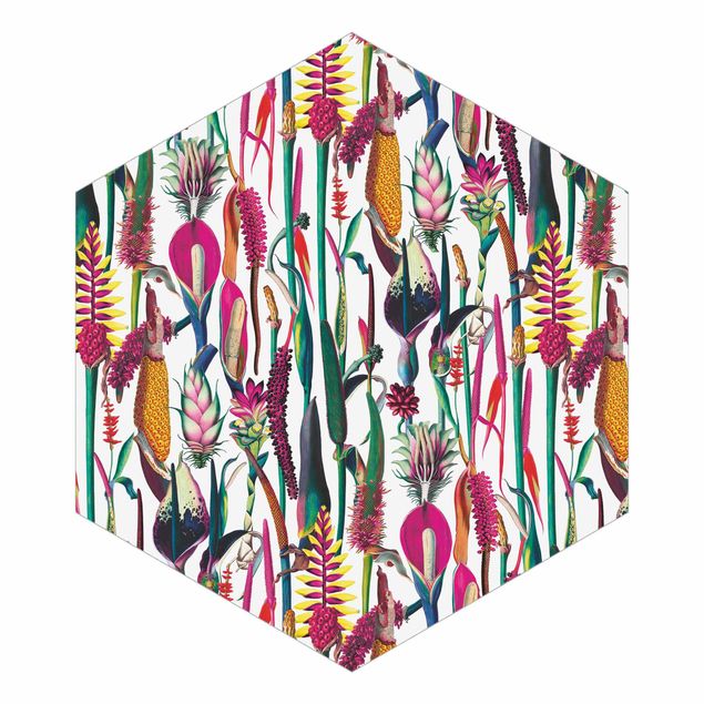 Wanddeko über Sofa Tropisches Luxus Muster XXL