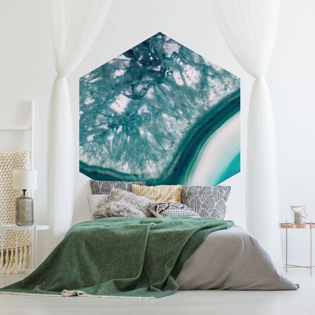 Wanddeko Schlafzimmer Türkiser Kristall