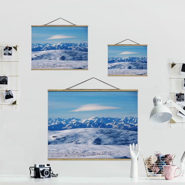 Wanddeko Büro Verschneite Bergwelt