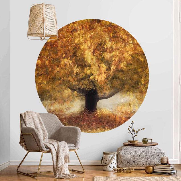 Wanddeko Schlafzimmer Verträumter Baum im Herbst