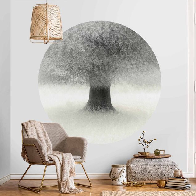 Wanddeko Schlafzimmer Verträumter Baum in Weiß