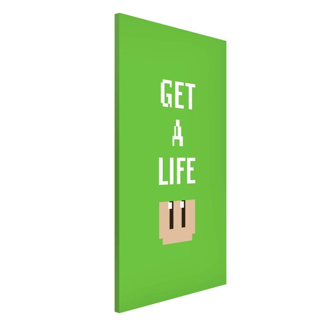 Wanddeko grün Videospiel Spruch Get A Life in Grün