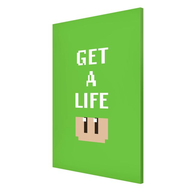Wanddeko Jugendzimmer Videospiel Spruch Get A Life in Grün
