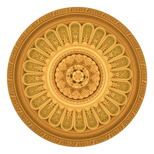 Wanddeko gold Viktorianische Ornamentik im Kreis