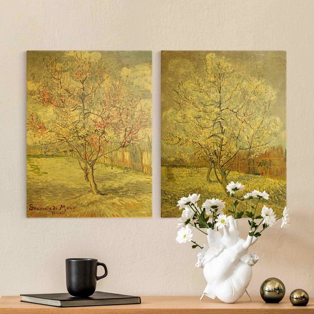 Impressionismus Bilder kaufen Vincent van Gogh - Blühende Pfirsichbäume im Garten
