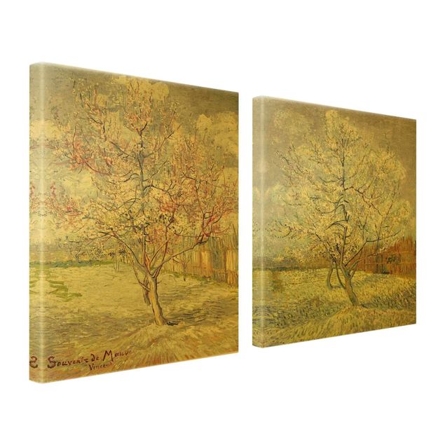 Wanddeko Büro Vincent van Gogh - Blühende Pfirsichbäume im Garten