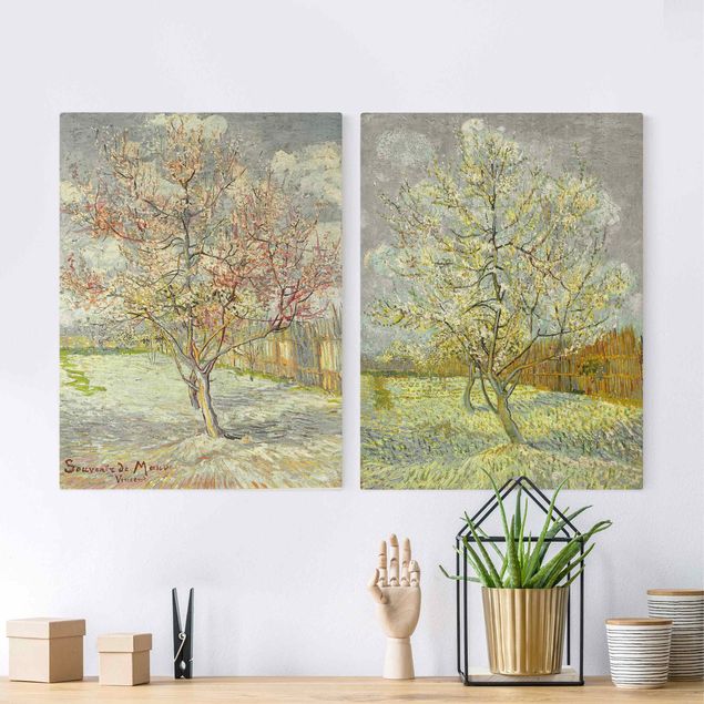 Impressionismus Bilder Vincent van Gogh - Blühende Pfirsichbäume im Garten